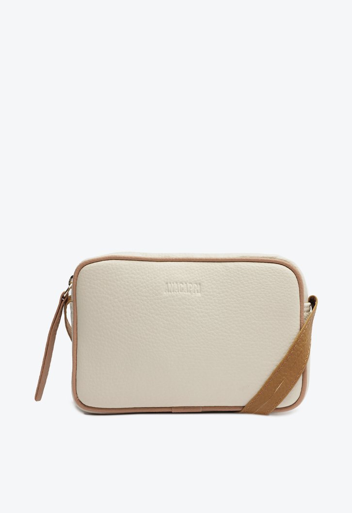 Bolsa Crossbody Branca Anacapri Média Costura Ornamental