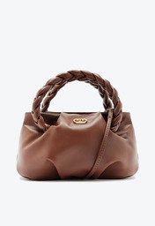 Bolsa Puffer Tiracolo Marrom Anacapri Pequena Alça Trança