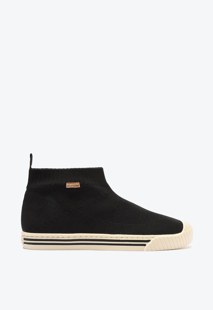Slip On Preto Anacapri Alê Knit Cano Alto
