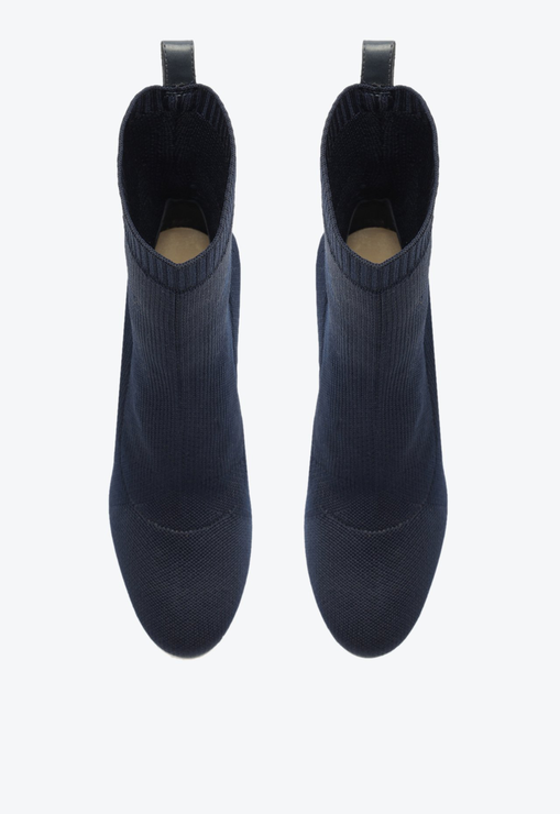 Bota Knit Salto Alto Azul