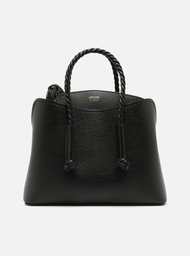 Bolsa Tote Preta Arezzo Giorno Grande Alça Trançada