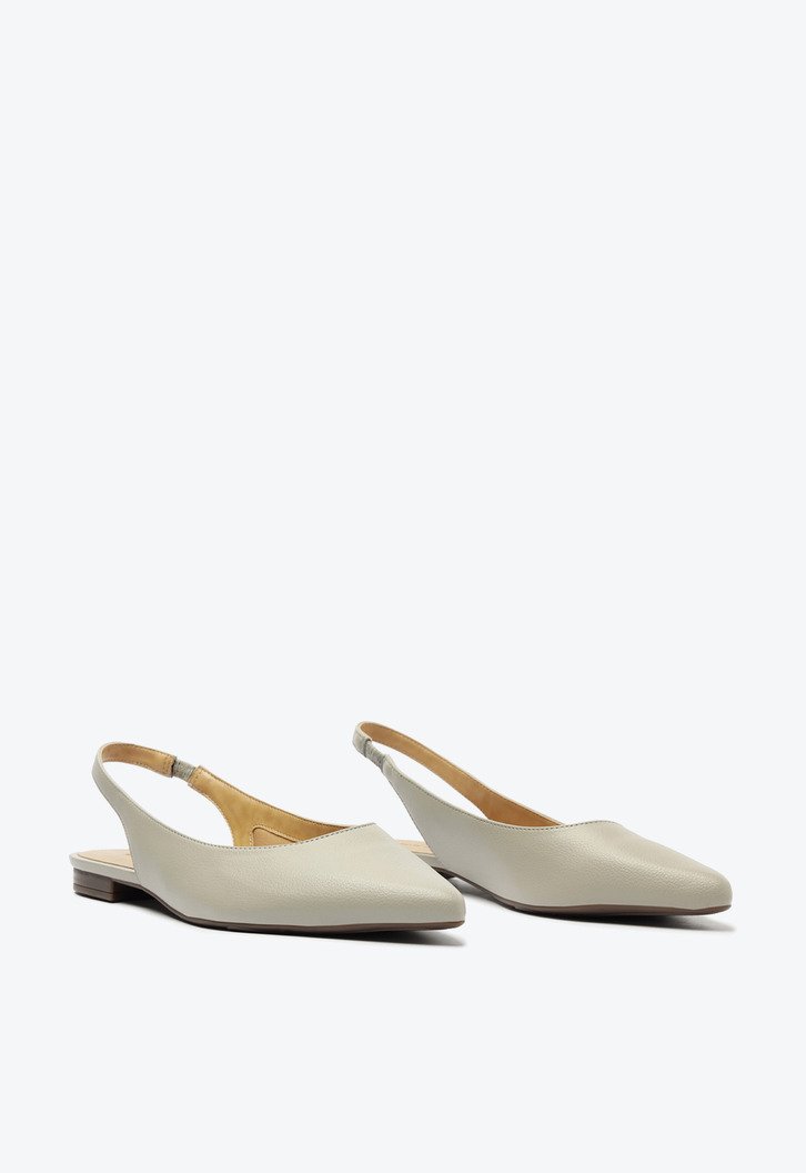 Sapatilha Slingback Bico Fino Cinza