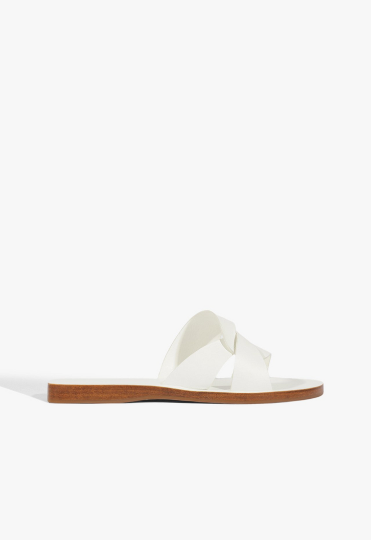 Sandália Rasteira Daisy Couro Branca