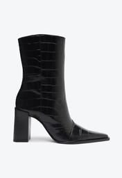 Bota Preta Schutz Raffaela Couro Croco