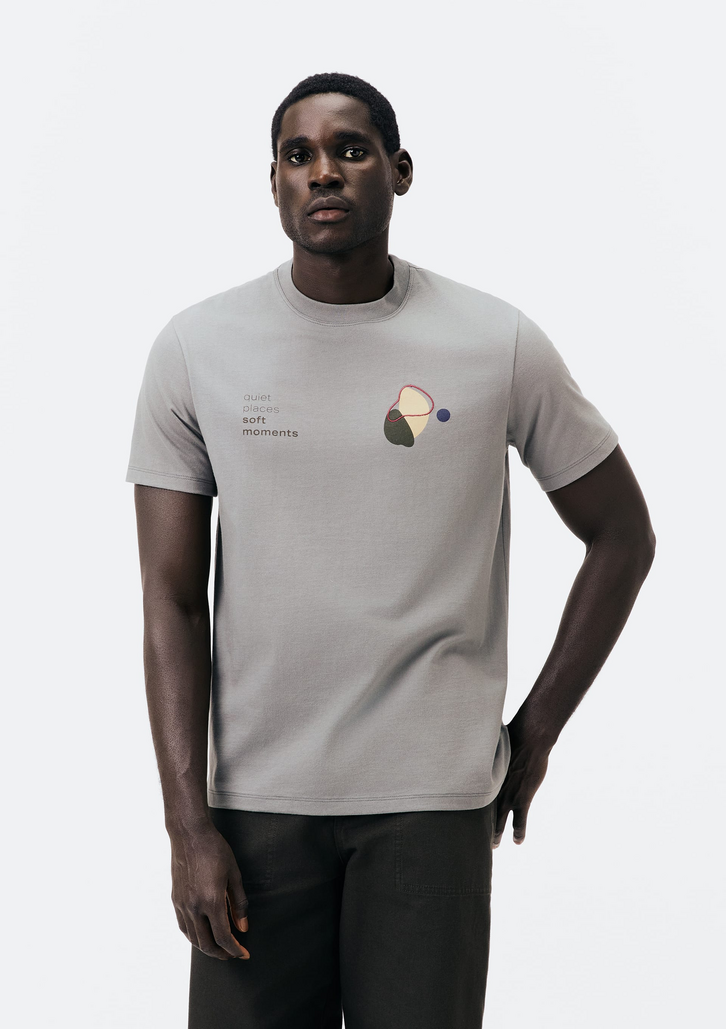 Camiseta Masculina Cinza Hering Comfort Super Cotton Estampada