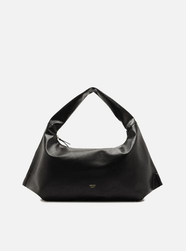 バッグ MINIMAL PU LEATHER HOBO BAG (BLACK) 3287 Bolsa Hobo Preta Grande | ZZ MALL