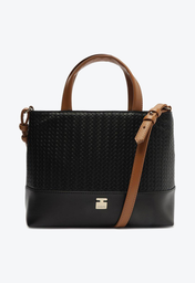 Bolsa Tote Preta Anacapri Tressê Média