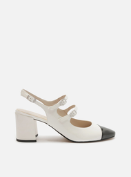 Sapato Branco Arezzo Boneca Verniz Tiras Cap Toe