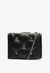 Bolsa Tiracolo Preta Schutz New Game Couro Matelassê