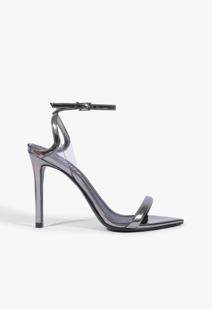 Sandália Salto Alto Skye Couro Verniz Onix