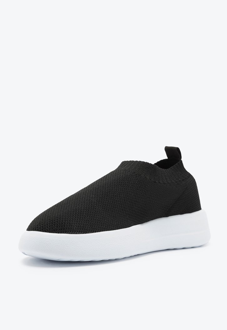 SLIP ON PRETO ANACAPRI LOGO KNIT FLATFORM