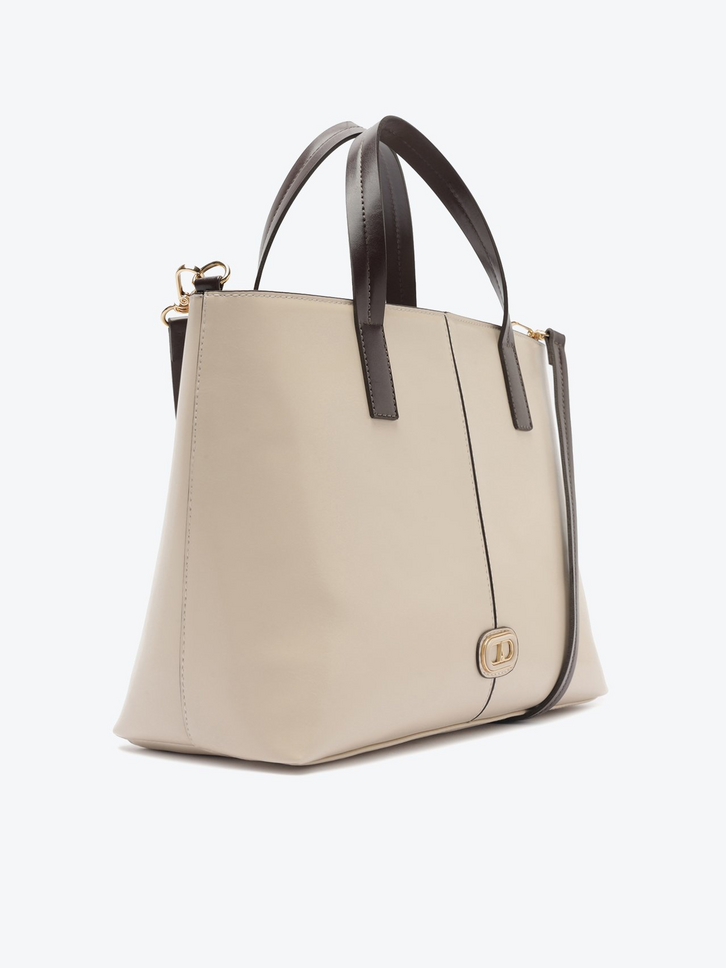 Bolsa Tote Média Estruturada Branco Off