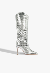 Bota Prata Schutz Cano Longo Salto