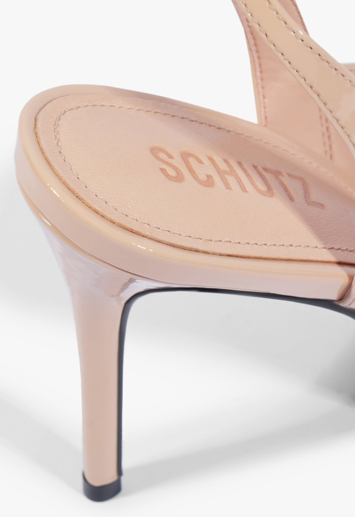 Scarpin Slingback Couro Nude