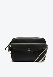 Crossbody Preta Anacapri Bolso Envelope Frontal Média Alça Bicolor