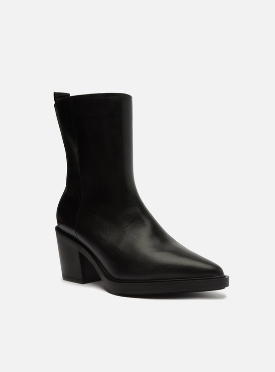Bota Preta Couro Cano Médio Western