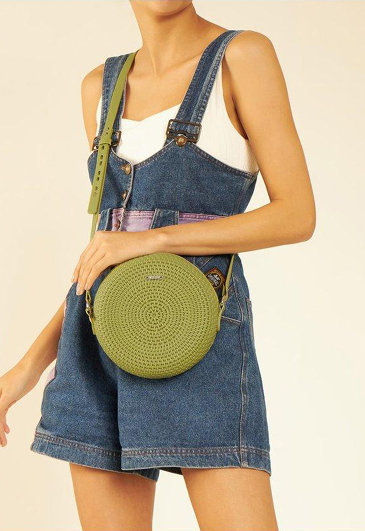 Crossbody Verde Anacapri Prado Redonda Texturizada