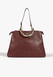 Bolsa Shopping Flare Couro Vermelha