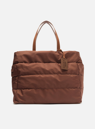 Bolsa Shopping Marrom Nylon Grande