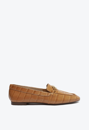Sapato Mocassim Marrom Schutz Croco Enfeite