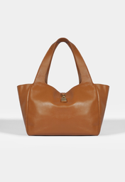Bolsa Shopping Marrom Schutz Couro Cadeado