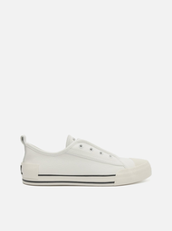 Tênis Slip On Branco Arezzo Couro Elástico