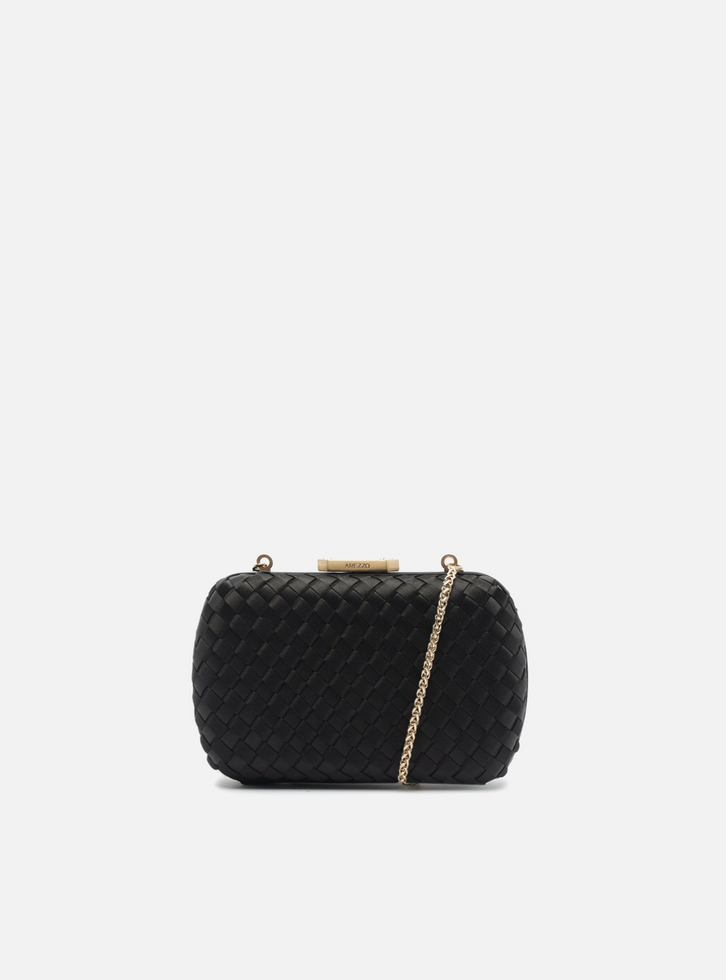 Bolsa Tiracolo Preta Cetim Pequena Matelassê
