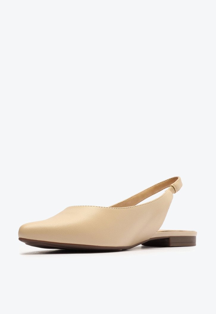 Sapatilha Nude Anacapri Taupe Slingback Bico Fino
