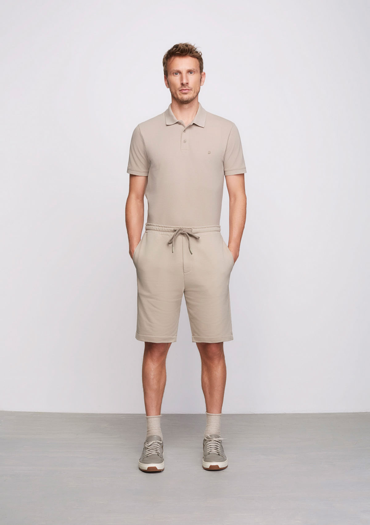 Camisa Polo Bege Dzarm Em Malha Piquet