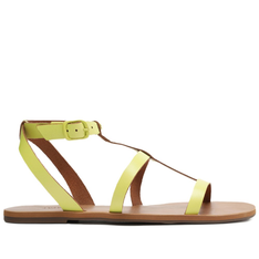 Sandália Rasteira Gladiadora Verde Anacapri Lemon Allana Couro