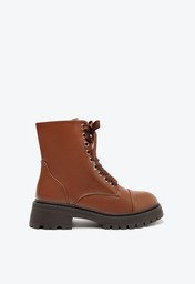 Bota Coturno Marrom Anacapri Cano Curto Tratorada