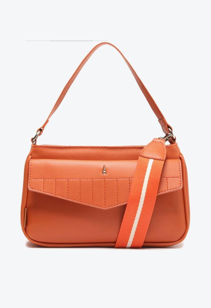 Bolsa Crossbody Laranja Anacapri Baguete Alça Gorgurão Média
