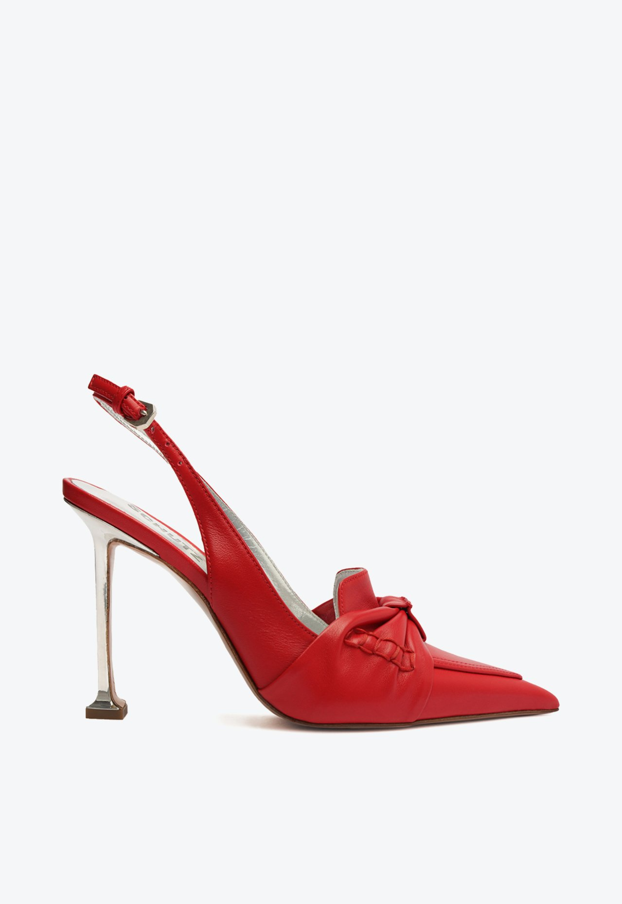 Sapato Scarpin Vermelho Schutz Slingback Salto Alto Couro