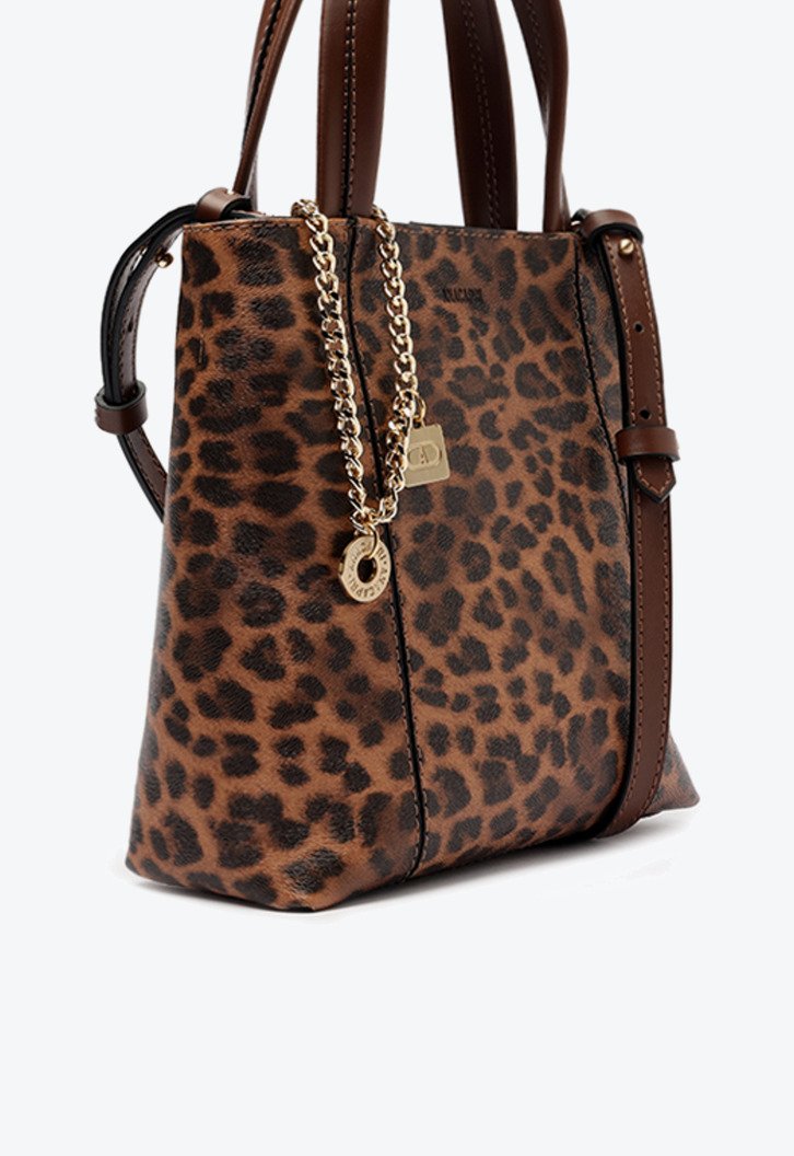 Bolsa Tote Média Madri Chaveiro Animal Print