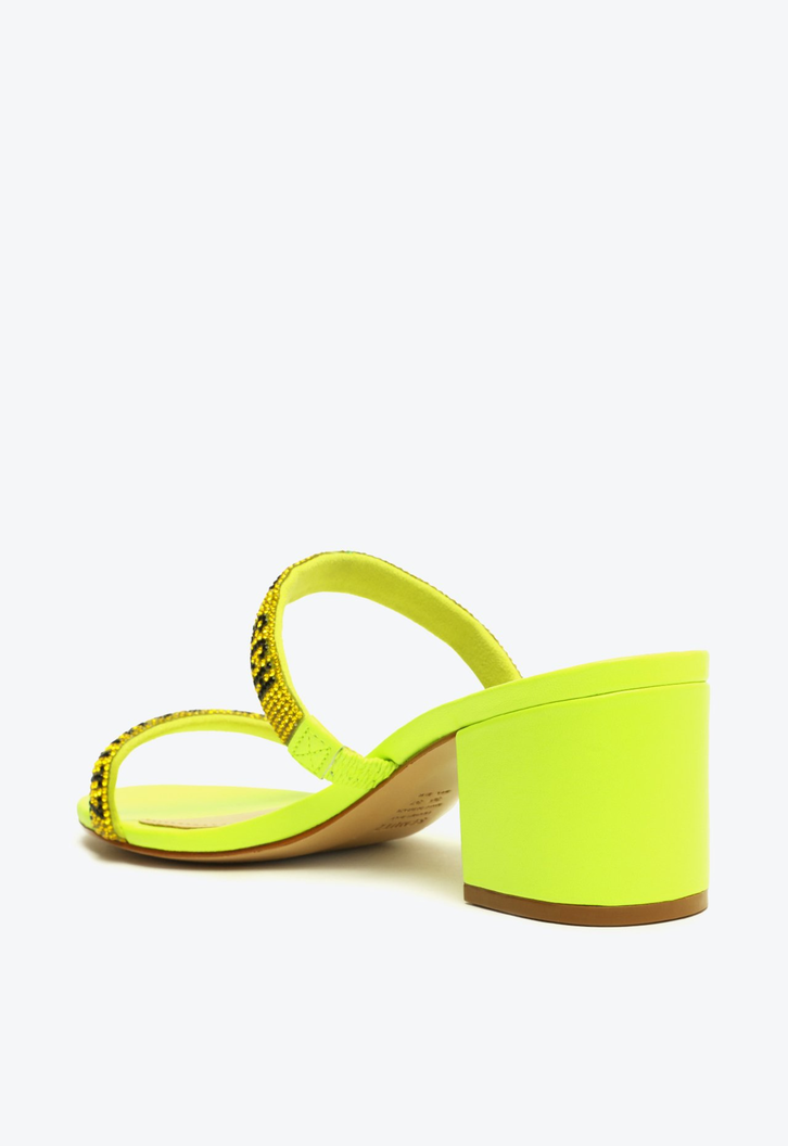 Sandália Salto Bloco Schutz Verde Neon