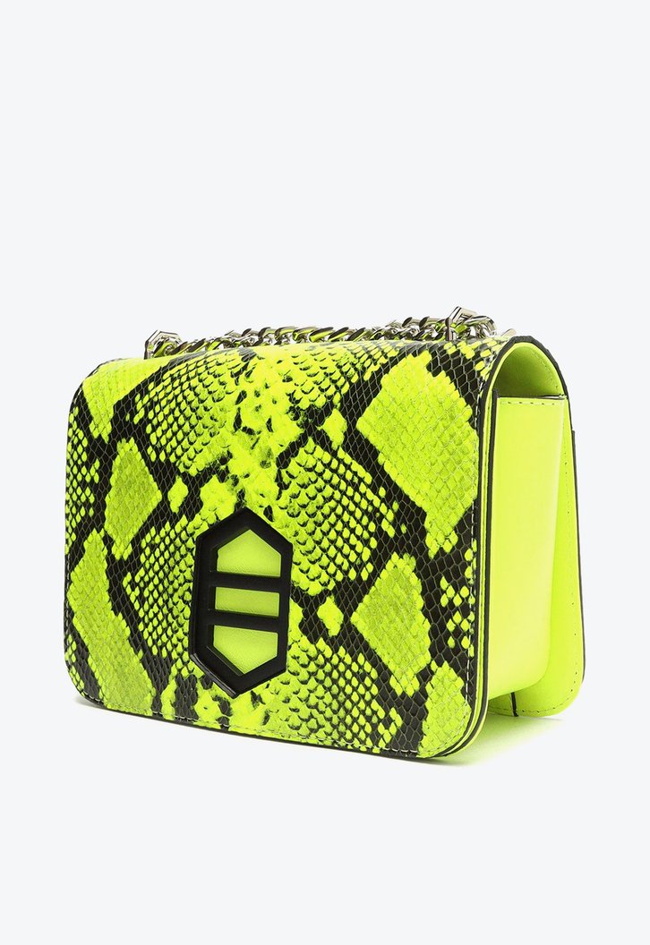 Bolsa Tiracolo Amarela Arezzo Couro Snake Karen Média