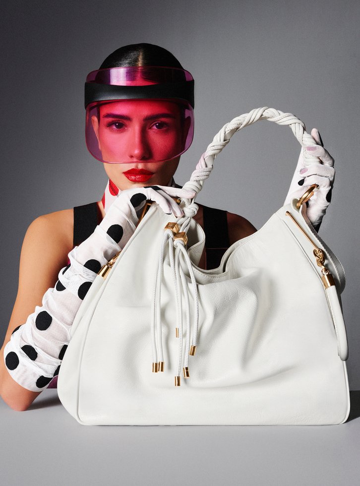 Bolsa Hobo Branca Couro Grande Alça Torcidos