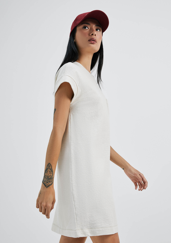 Vestido Branco Hering Básico Curto Com Bolso