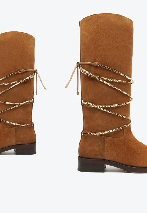 Bota Terrance Lace Camurça Marrom