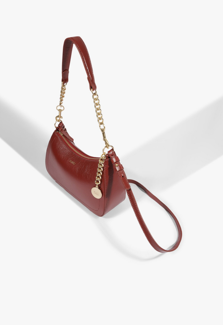 Bolsa Schutz Elowen Shoulder Média Couro Vermelha | ZZ MALL
