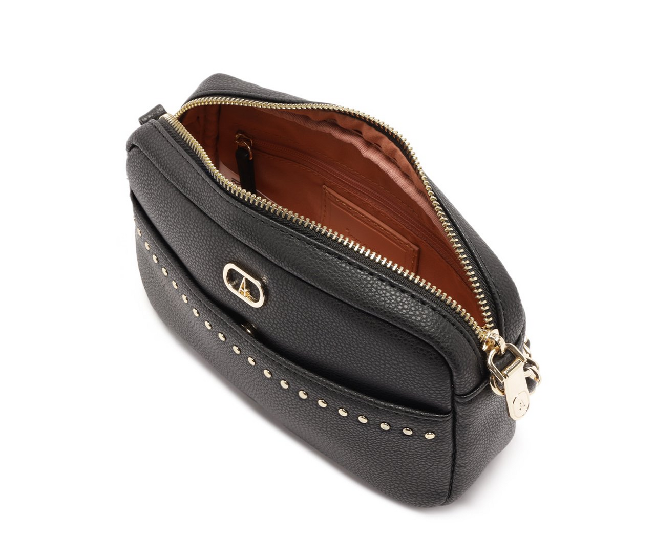 Bolsa Tiracolo Pequena Tachas Preta | ZZ MALL
