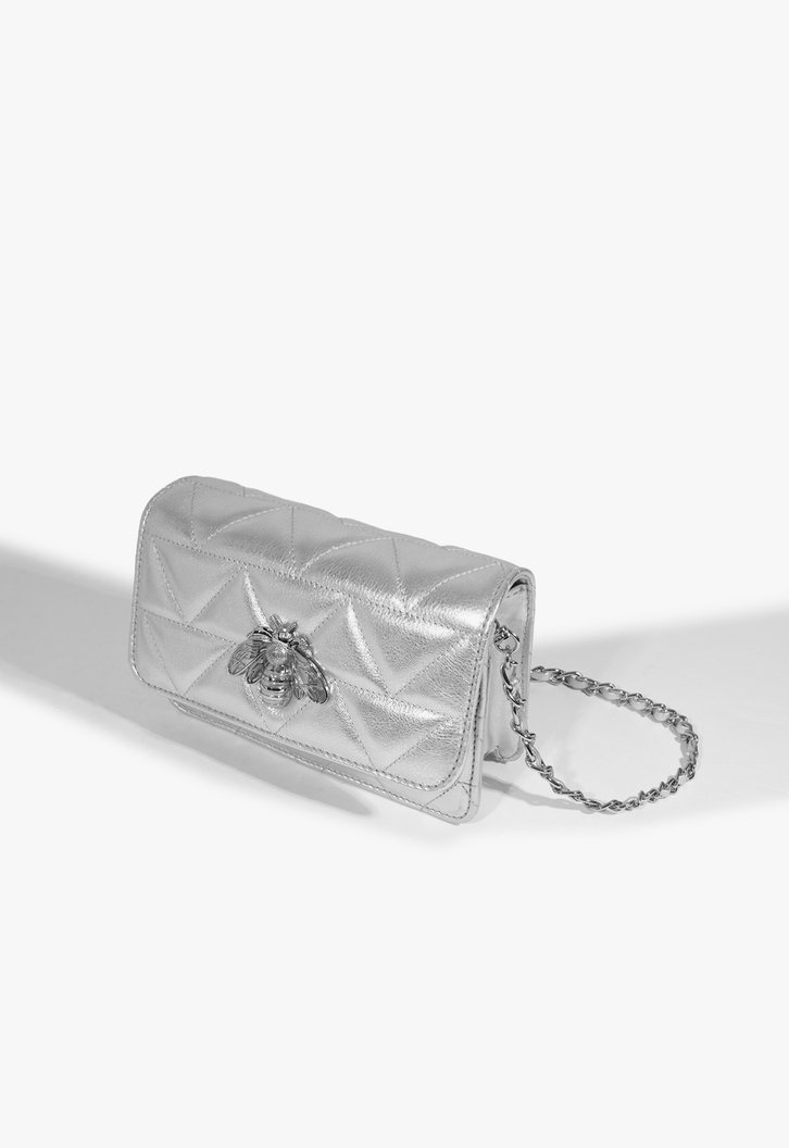 Bolsa Couro Abelha Prata