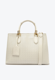 Bolsa Tote Branca Schutz Grande Lorena Couro Trama