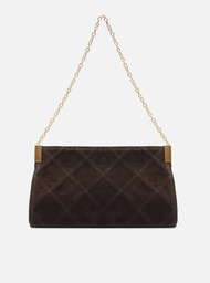 Bolsa Tiracolo Marrom Suede Média Matelassê