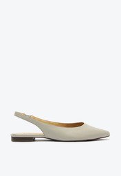 Sapatilha Slingback Bico Fino Cinza