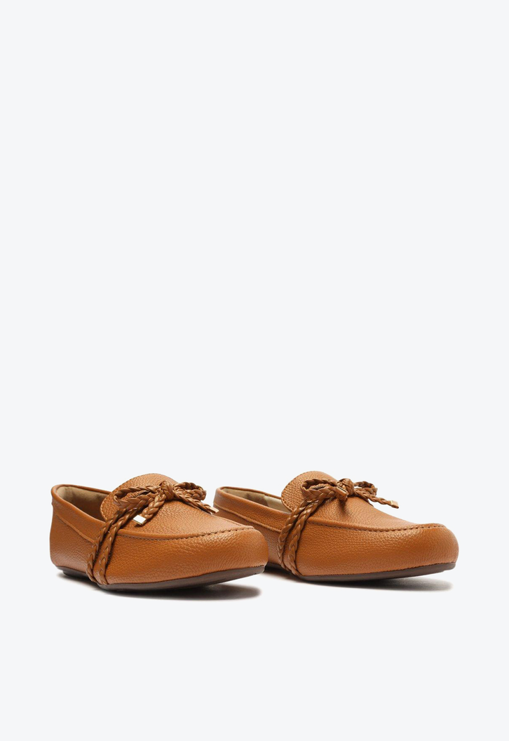 Mocassim Marrom Anacapri Laço Trança