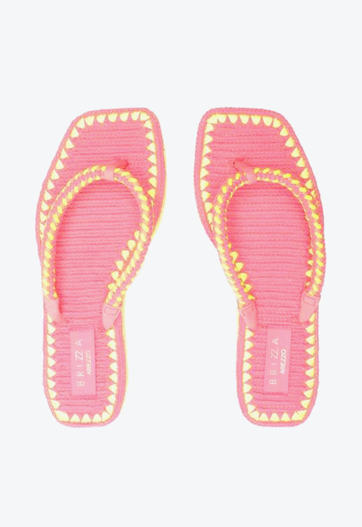 Chinelo De Dedo Rosa Brizza  Tira Cordão