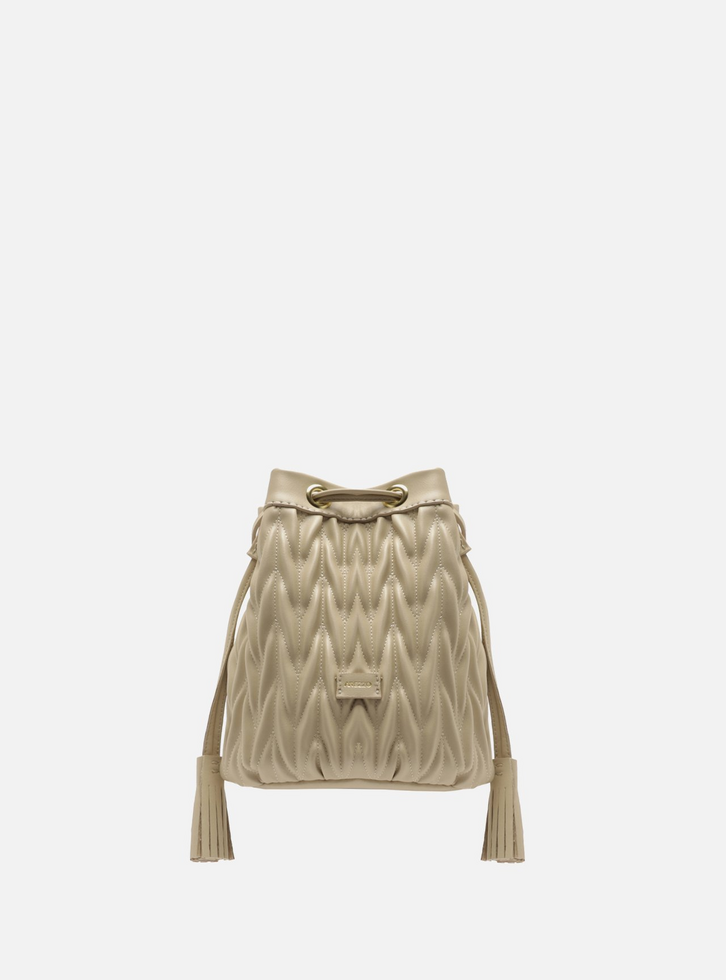 Bolsa Bucket Nude Pequena Tressê