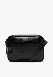 Bolsa Crossbody Preta Anacapri Média Croco