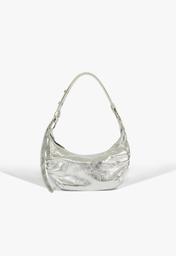 Bolsa Hobo Couro Prata